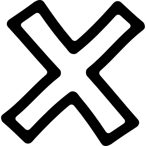 Delete hand drawn cross symbol outline cross shape outline icon