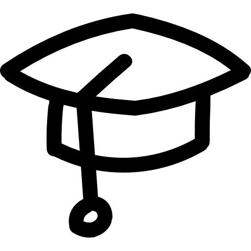 Graduate hand drawn hat outline hat graduate hats icon