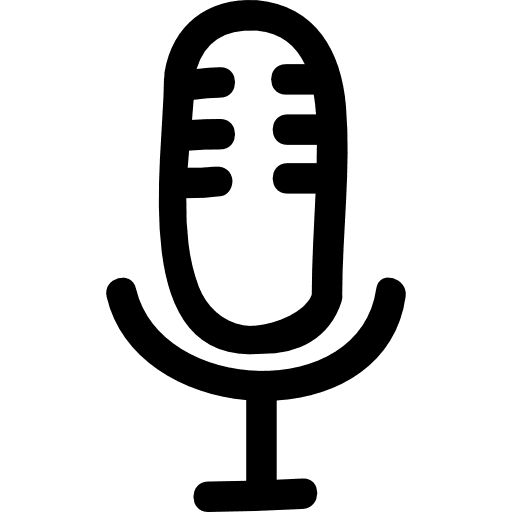 Microphone hand drawn voice interface symbol outline microphone tool symbol icon