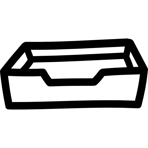 Paper tray hand drawn outline paper tool office icon