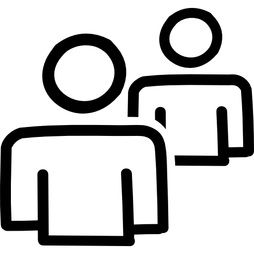 Users couple hand drawn outlines two people people users icon