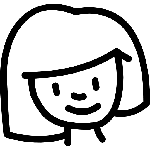 Woman young head hand drawn outline face blonde people icon