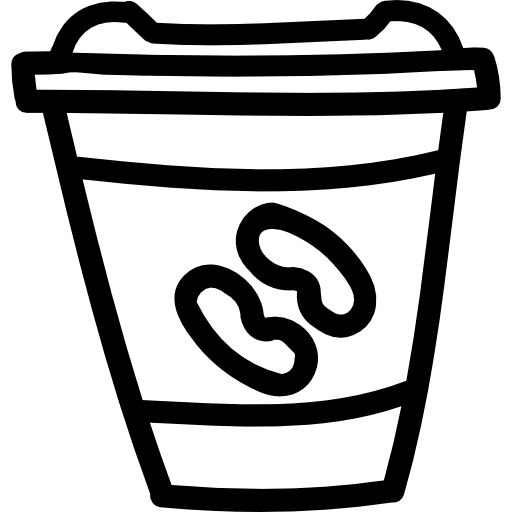 Coffee glass hand drawn outline drink hand drawn outline icon