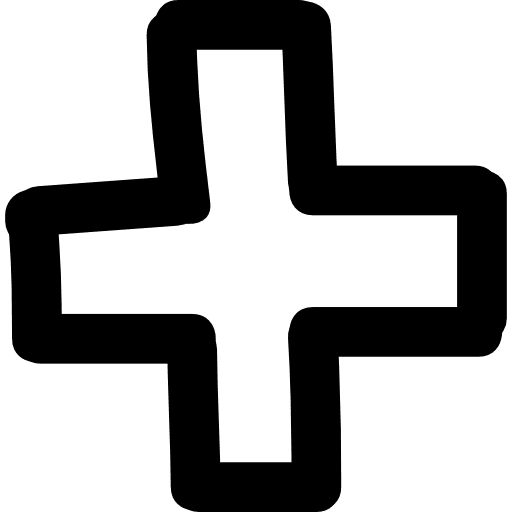 Plus hand drawn sign outline add cross icon