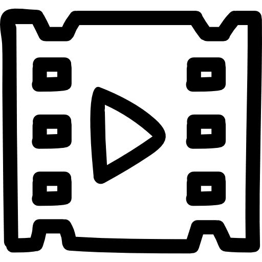 Video hand drawn symbol videos button cinema icon