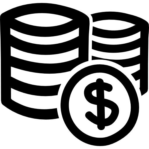 Coins stacks of dollars hand drawn commercial symbol finance commercial stacks icon