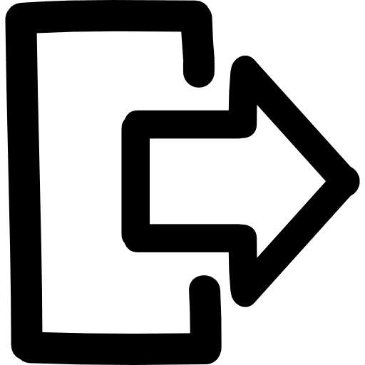 Exit hand drawn interface symbol symbols get out right icon