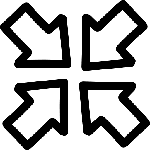 Join of four arrows hand drawn outlines collapse convergence pointing icon