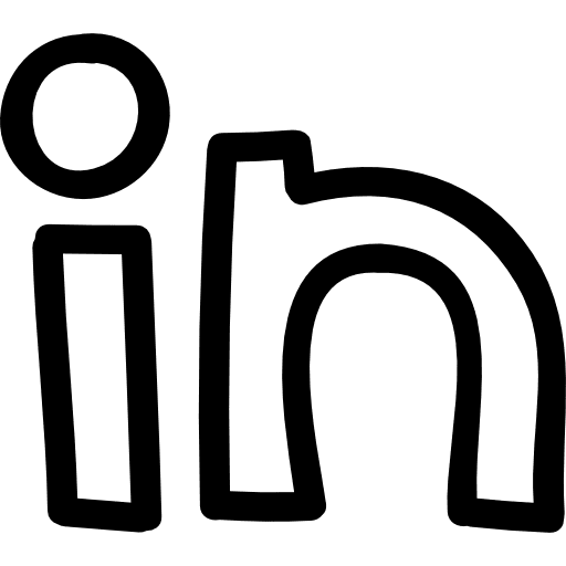Linkedin logo hand drawn outline website social network linkedin icon