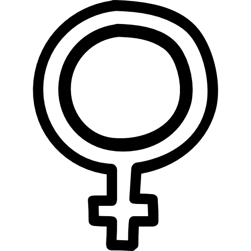 Female hand drawn symbol outline symbols signs female icon