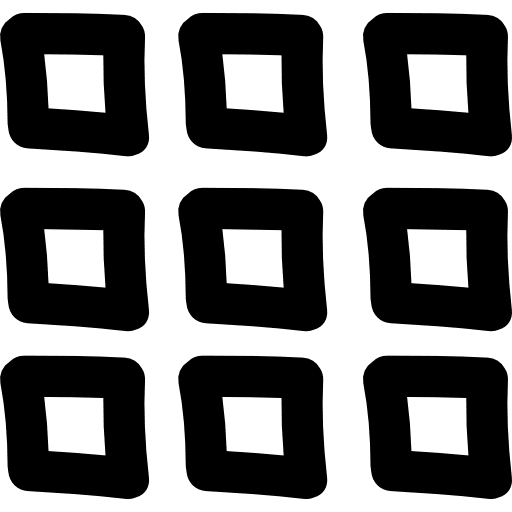 Mosaic of nine square tiles hand drawn symbol nine hand drawn square icon