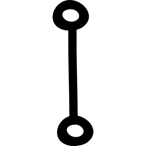 Union hand drawn symbol of a line between two circles circles symbol line icon