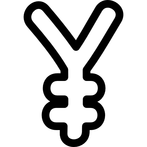 Yen hand drawn currency symbol outline symbol money outline icon