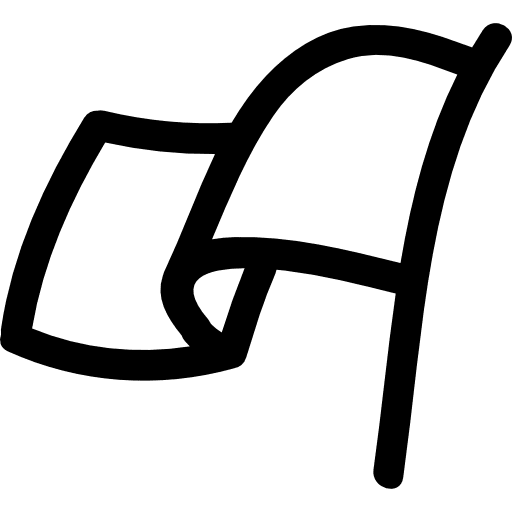 Flag hand drawn outline white outline symbol icon