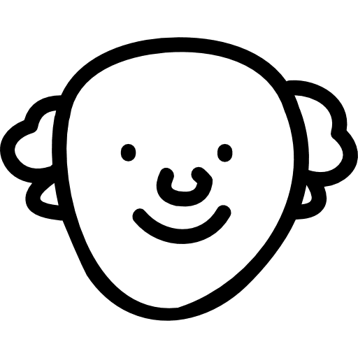 Old man hand drawn face face smiling old icon