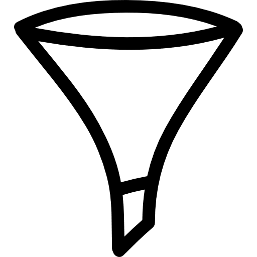 Funnel hand drawn symbol tools hand drawn outlined icon