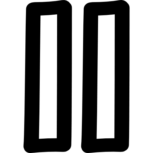 Pause hand drawn symbol player hand drawn controls icon