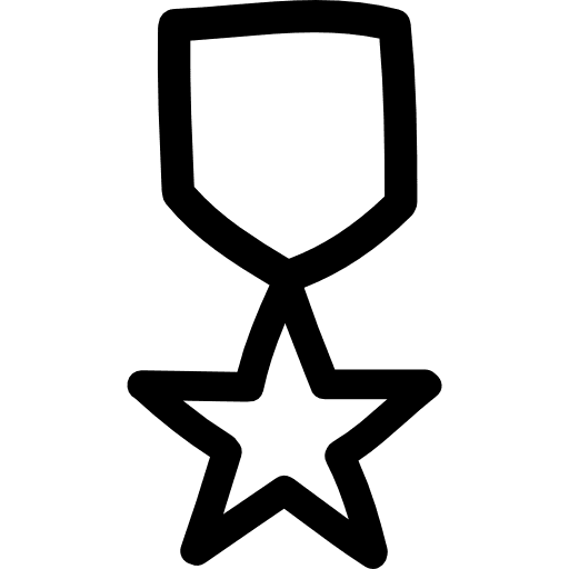 Star badge hand drawn outline outlined war star icon