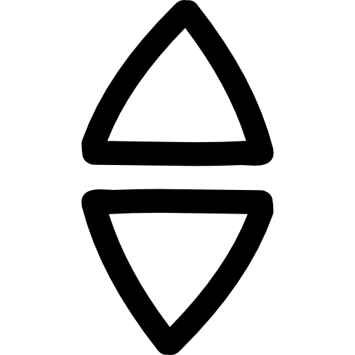 Up and down arrows hand drawn triangles couple outline couple two triangular icon