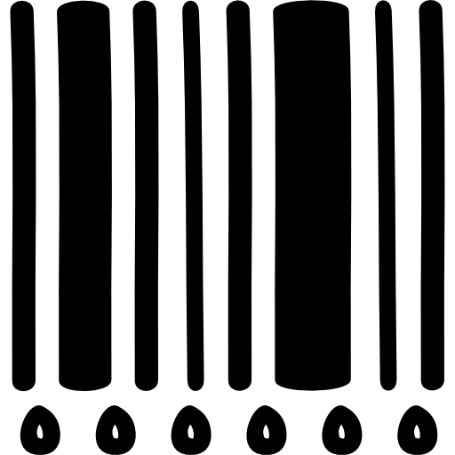 Codebar hand drawn lines and numbers identification barcodes security icon