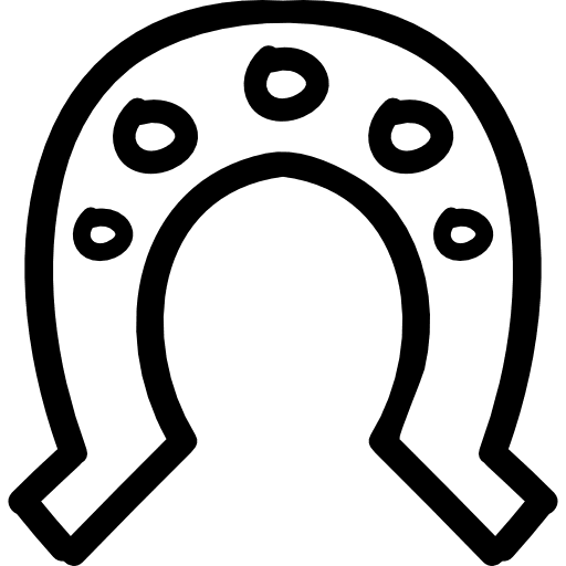 Horseshoe with holes hand drawn outline horseshoe paws horses icon