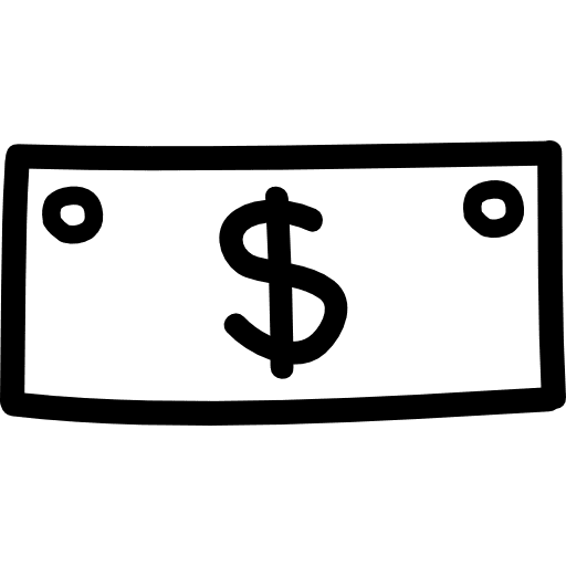 Money paper of dollars hand drawn symbol papers commerce commercial icon