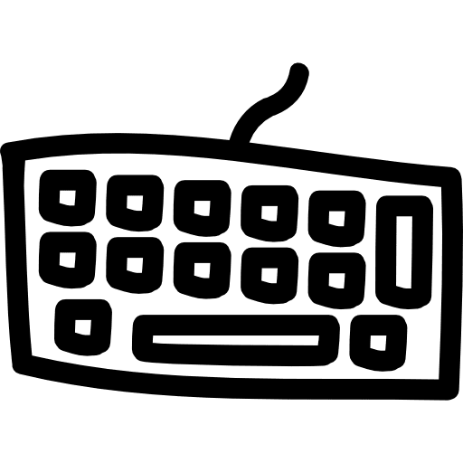 Keyboard hand drawn irregular tool shape outline keyboard computer hand drawn icon