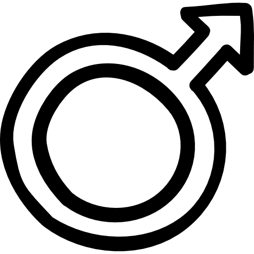 Male hand drawn symbol outline symbols male gender icon