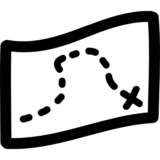 Map hand drawn paper tools tool localization icon