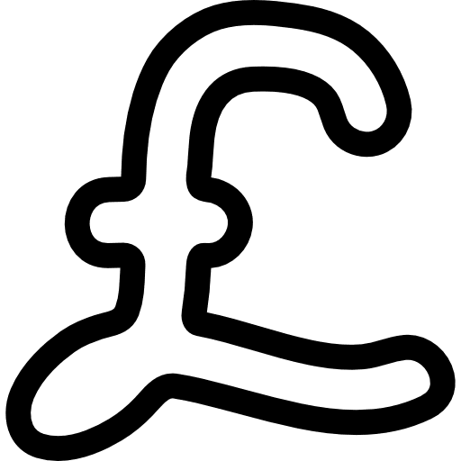 Pound hand drawn currency symbol outline outline currency sign icon