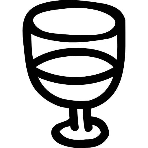 Wine glass hand drawn outline beverage irregular wine icon