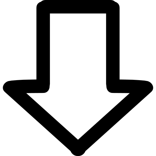 Down arrow hand drawn sign arrows descendant down icon
