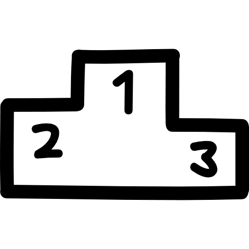 Podium hand drawn outline tool sports leaderboard icon