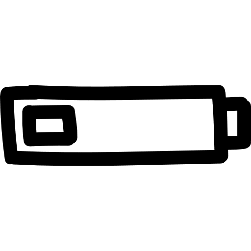 Low battery hand drawn interface symbol battery status energy icon