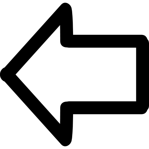 Arrow pointing to left hand drawn outline pointing directional left icon