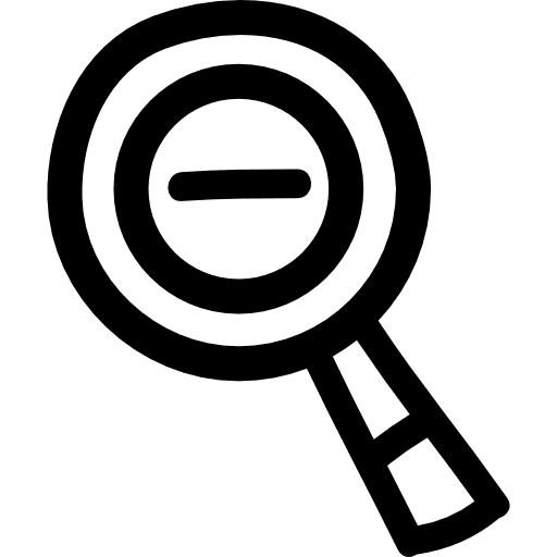 Less zoom hand drawn symbol less symbols zoom icon