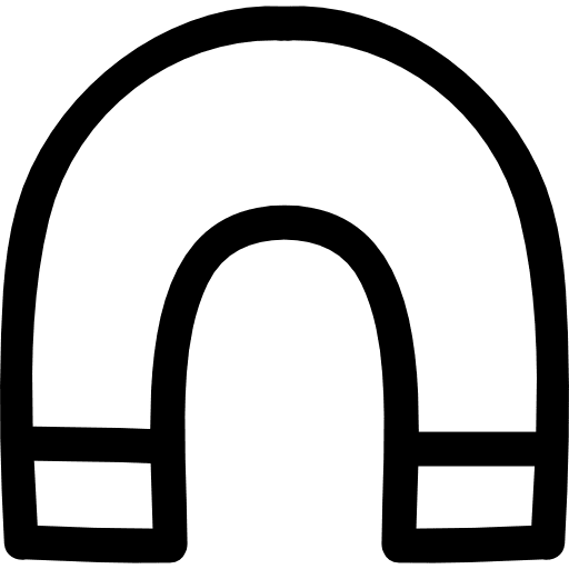 Magnet hand drawn tool outline down tool outline icon