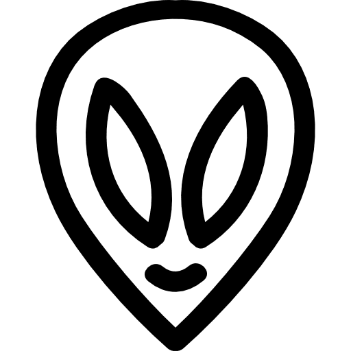 Alien hand drawn head outline shape shapes aliens icon