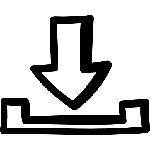 Inbox hand drawn tray symbol with an arrow arrow inbox hand drawn icon