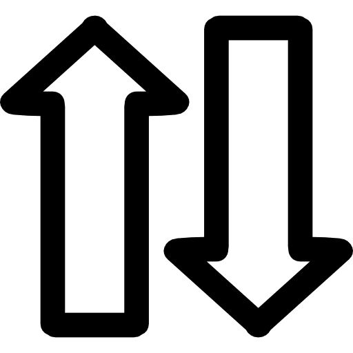 Up and down hand drawn arrows couple opposite arrows up and down arrow icon