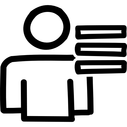 User list hand drawn interface symbol outline list symbols user icon