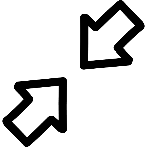 Arrows hand drawn interface symbol outlines hand drawn opposite two icon