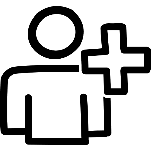 Add user hand drawn outline user symbol subscriber icon