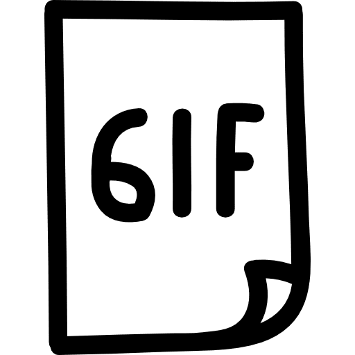 Gif image file hand drawn outline file extension image file icon