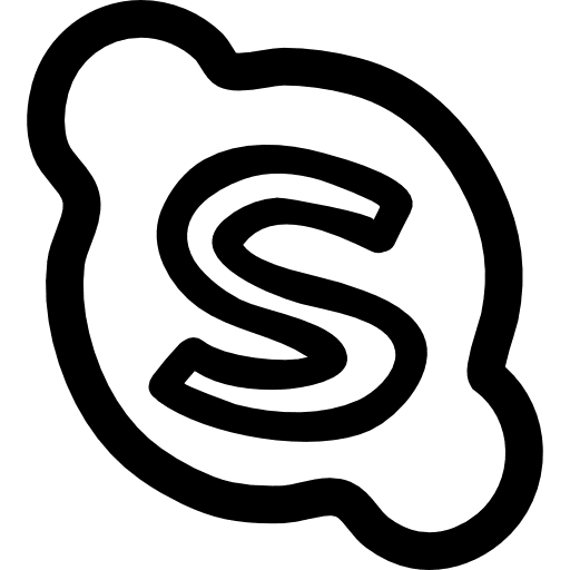 Skype hand drawn logo outline symbol outline skype icon