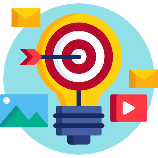 Marketing multimedia center light bulb icon Marketing multimedia center light bulb icon