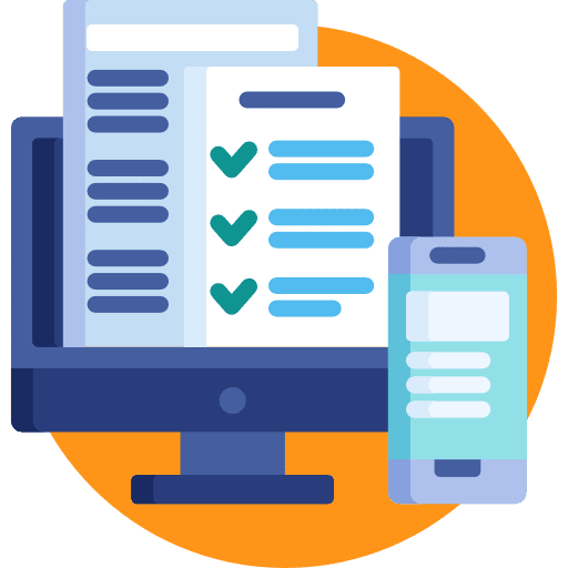 Responsive adaptive monitor check list icon Responsive adaptive monitor check list icon