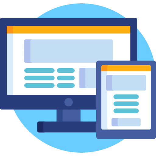 Responsive electronic responsive webpage digital platform icon