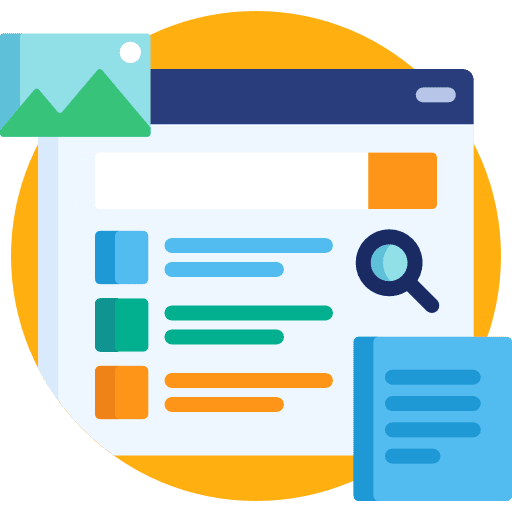 Search seo and web web page html icon