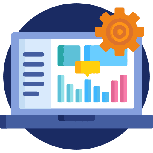 Web management computer gear interface icon Web management computer gear interface icon